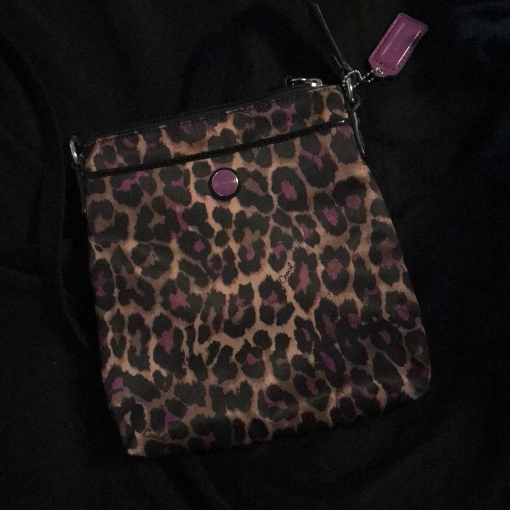 Cheetah print coach crossbody